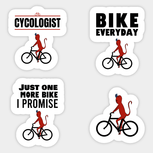 Cute demon on the bike sticker pack Sticker by cypryanus